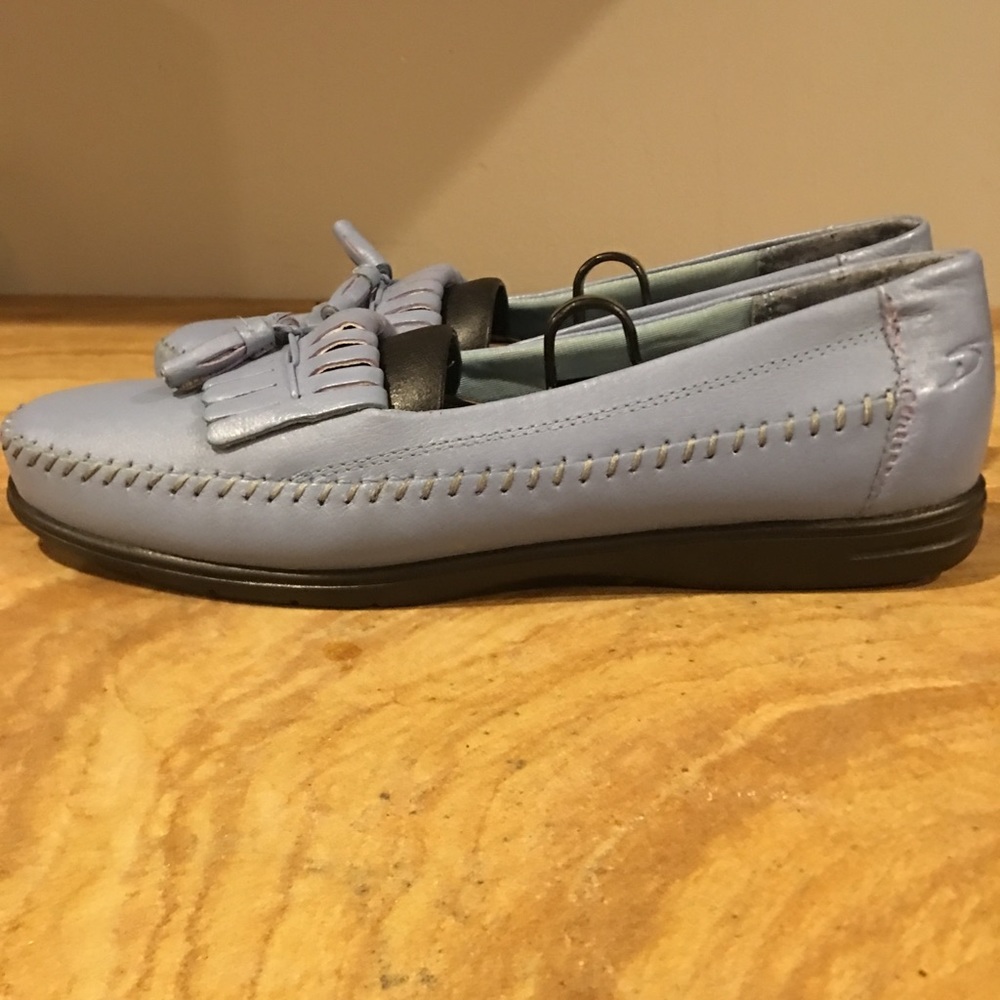 Dr Scholls Blue Leather Loafers Sz 10